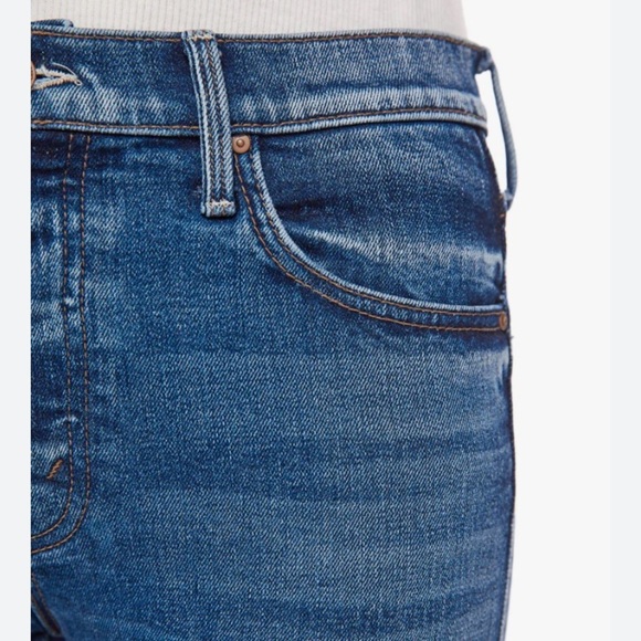 MOTHER THE SCRAPPER CUFF ANKLE FRAY IN SMASHING BANJOS BUTTON FLY HI RISE SZ 25 - Picture 3 of 16